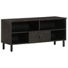 vidaXL TV Cabinet Black Solid Mango Wood, Engineered Wood, Iron Medium