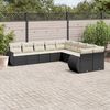 vidaXL Garden Sofa Set Black, Cream White