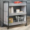 vidaXL Kitchen Trolley Gray Sonoma 27.6"x11.8"x32.3" Engineered Wood