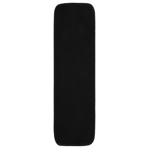 vidaXL Stair Mat Set of 15 Black 100% Polypropylene 7.9 x 29.5 in