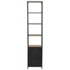 vidaXL Bookcase Black and Natural Wood Solid Firwood, Steel Tall
