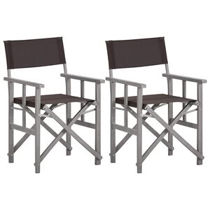 vidaXL Director Chair Set of 2 Grey wash and black