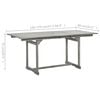 vidaXL Garden Table Grey Solid Acacia Wood Medium Extendable