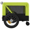 vidaXL Pet Bike Trailer Green and Black Oxford fabric, Iron, PVC Medium