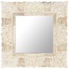 vidaXL Mirror White Solid Mango Wood 19.7x19.7 in Decorative Inlays