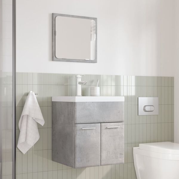 vidaXL Bathroom Furniture Set Concrete Grey, White