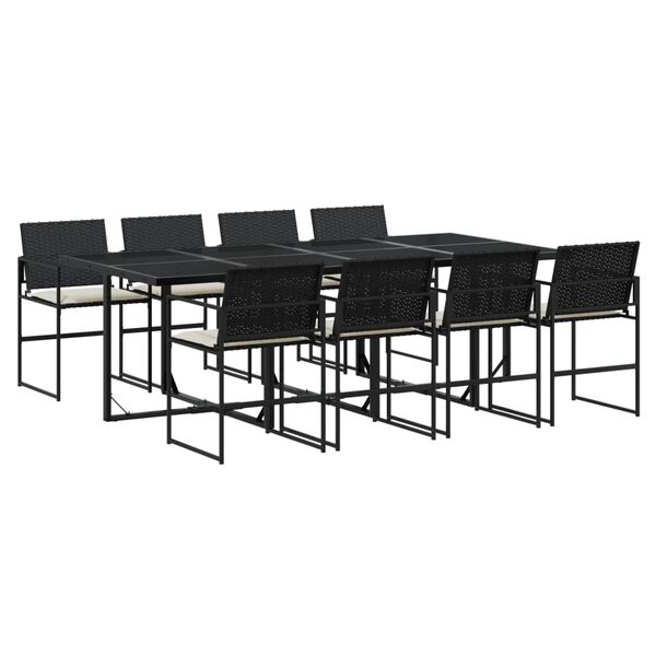 vidaXL Garden Dining Set Black, Cream White