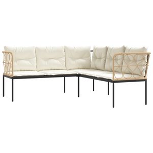 vidaXL Garden Sofa Black, Brown