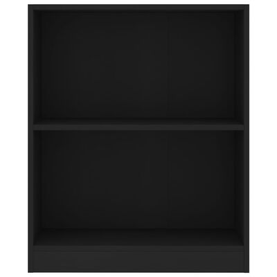 vidaXL Bookshelf Black 23.6"x9.4"x29.3" Engineered Wood