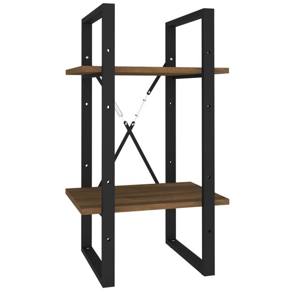 vidaXL Book Cabinet Brown Oak Engineered Wood, Metal 15.7x11.8x27.6 in