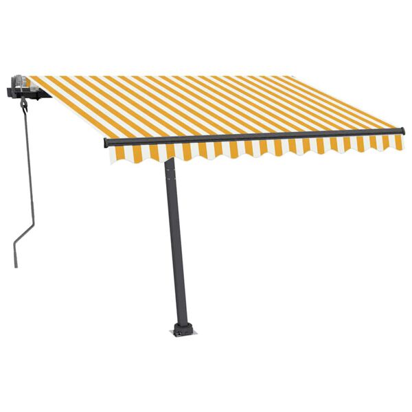 vidaXL Retractable Awning Yellow and White