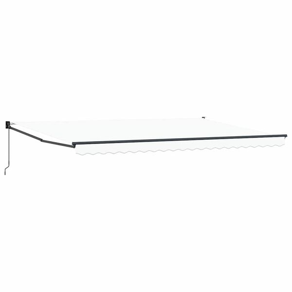 vidaXL Retractable Awning White 196.85" x 118.11" Fabric and Metal
