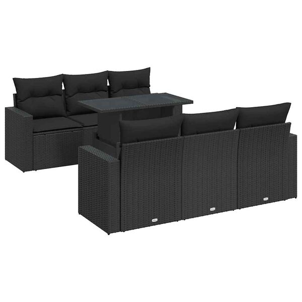 vidaXL Garden Sofa Set Black