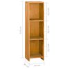 vidaXL Bookshelf Natural Wood Solid Teak Wood 11.8x11.8x43.3 in