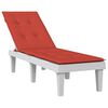 vidaXL Deck Chair Cushion Melange Red Polyester Large Non-slip