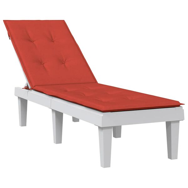 vidaXL Deck Chair Cushion Melange Red Polyester Large Non-slip