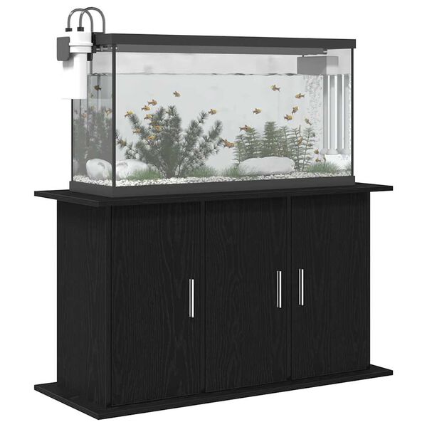 vidaXL Aquarium Stand Black Oak 39.8x16.1x22.8" Engineered Wood