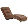 vidaXL Chaise Longue Brown Faux suede leather Medium