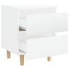 vidaXL Bed Cabinet Set of 2 Glossy White Engineered Wood, Solid Pinewood
