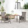 vidaXL Garden Table With Wooden Top Grey