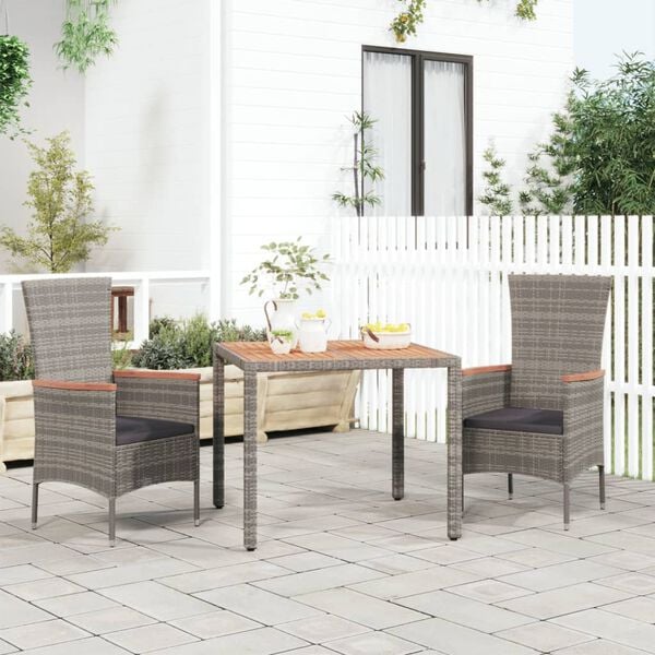 vidaXL Garden Table With Wooden Top Grey