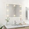 vidaXL Wall Mirror With LED Light Silver Glass, EVA, plastic