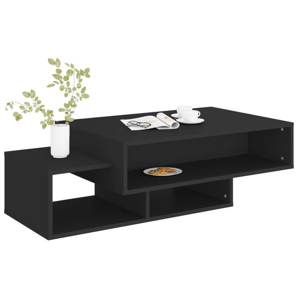 vidaXL Coffee Table Black Engineered Wood Medium Coffee Table