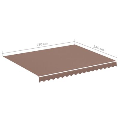 vidaXL Replacement Fabric for Awning Brown 9.8'x8.2'
