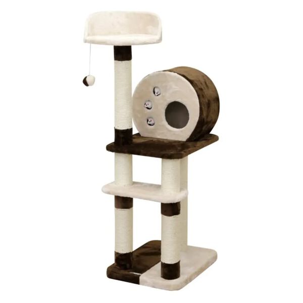 Kerbl Cat Scratching Post Brown and Beige Wood 50 in tall Durable