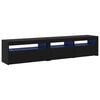 vidaXL TV Cabinet 2 pcs Black Oak 76.77 x 13.78 x 15.75 in