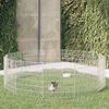 vidaXL Animal Enclosure Silver Galvanized iron Spacious Collapsible
