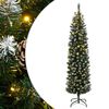 vidaXL Artificial Christmas Tree Green and White PVC, Steel 82.7 in
