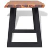 vidaXL Bench Brown and black Solid acacia wood with powder-coated metal