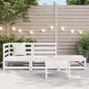vidaXL Garden Lounge Set White Solid Pine Wood Medium Modular