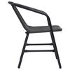 vidaXL Garden Chair Set of 4 Black Plastic rattan Standard Stackable