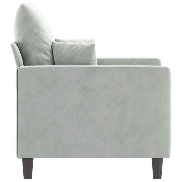 vidaXL Sofa Chair Light grey Velvet (100% polyester), metal, textilene