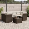 vidaXL Garden Sofa Set Brown, Cream white