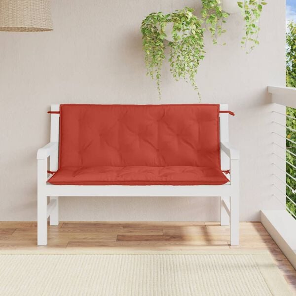 vidaXL Garden Bench Cushion Melange Red 100% Polyester 47.2x19.7x2.8 in