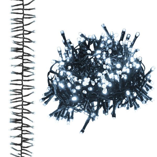 vidaXL LED Cluster String Cool white, Dark green