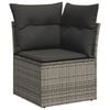 vidaXL Garden Sofa Set Grey PE Rattan, Polyester, Powder-Coated Steel
