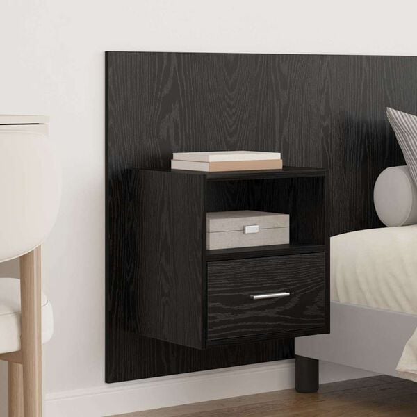 vidaXL Headboard with Cabinet 3 pcs Black Oak Engineered Wood