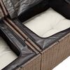 vidaXL Garden Sofa Set Brown PE Rattan Large Adjustable Armrests