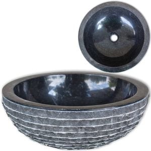 vidaXL Basin Marble 15.7 " Black