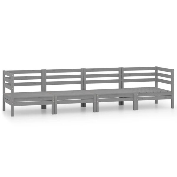 vidaXL Garden Lounge Set Grey Solid pinewood Medium Modular
