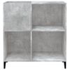 vidaXL Record Cabinet Concrete Grey Engineered Wood, Metal Medium