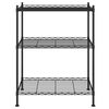 vidaXL 3-Tier Storage Rack 23.6x13.8x29.9" Black 330.7 lb