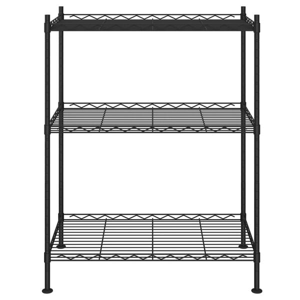 vidaXL 3-Tier Storage Rack 23.6x13.8x29.9" Black 330.7 lb