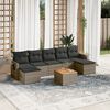 vidaXL Garden Sofa Set Grey PE rattan Medium Modular Garden Sofa Set