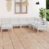 vidaXL Garden Lounge Set White Solid Pine Wood 7 Piece Set Modular