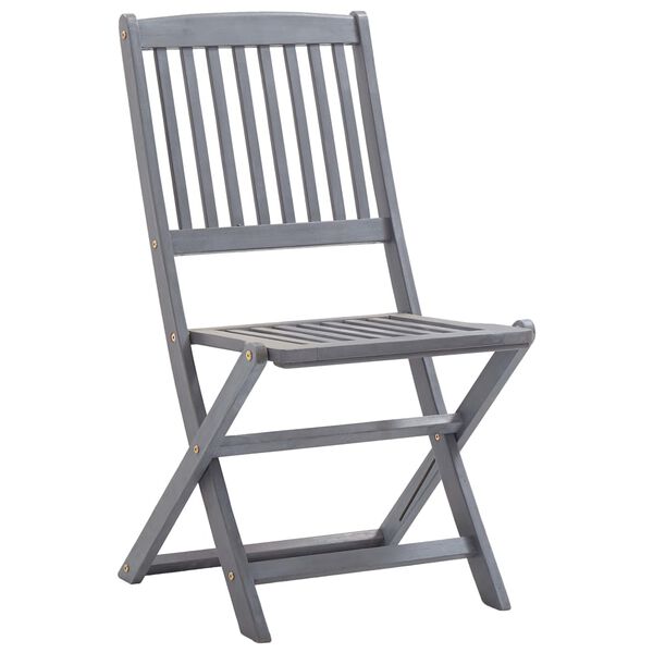 vidaXL Outdoor Chair Set of 6 Grey washed Solid acacia wood, polyester